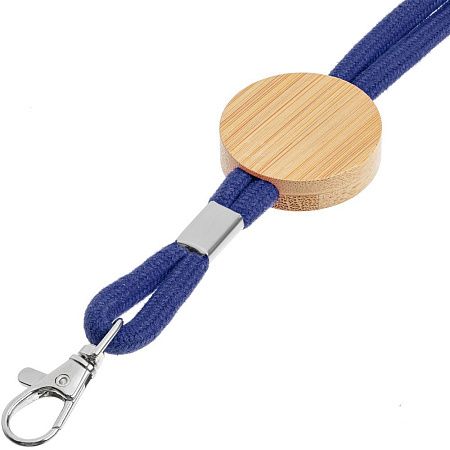 Шнурок для бейджа Tube Wood, синий