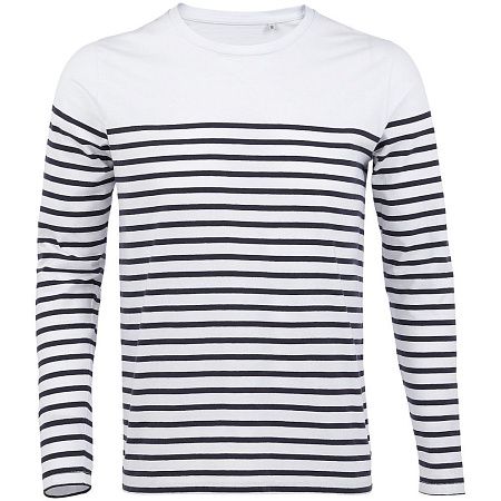 Футболка мужская с длинным рукавом Matelot LSL Men, белая с синим, размер S