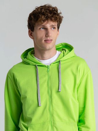 Толстовка на молнии с капюшоном Unit Siverga, зеленое яблоко, размер XS
