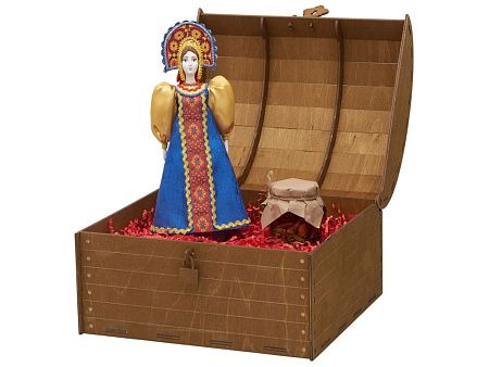 Подарочный набор: кукла фарфоровая, мёд с миксом из орехов