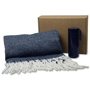 Набор подарочный Solution Duo (плед Super Soft Nature, термокружка  Бастион ), синий