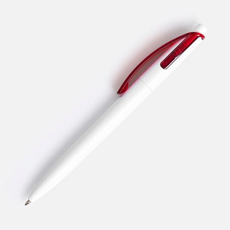Ручка шариковая Bento, белая с красным