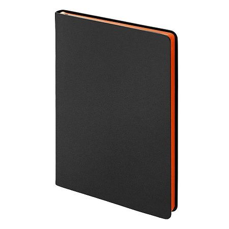 Ежедневник Flexy Velours de Soie Color А5, чернo-оранжевый, недатированный, в гибкой обложке