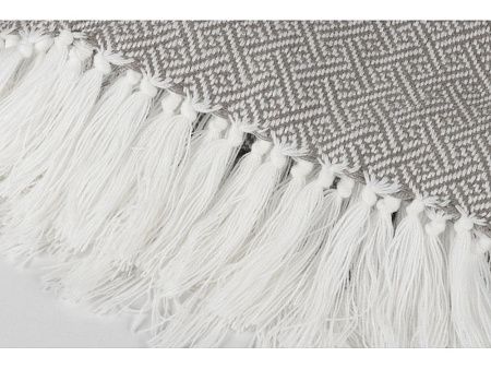 Плед акриловый с белой бахромой «Tassel»