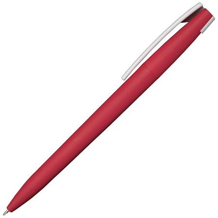 Ручка шариковая, пластиковая, софт тач, красная/белая, Zorro Color Mix