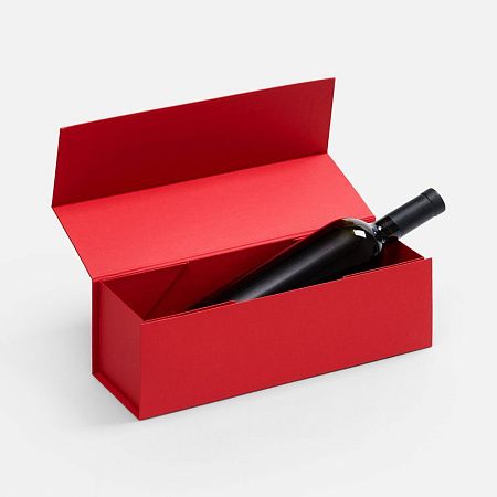 Коробка складная под бутылку Color Jacket Fold, красная