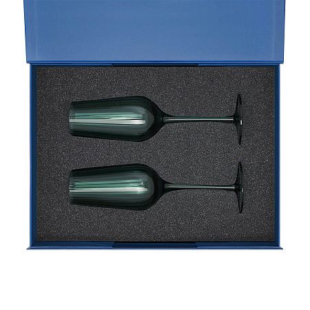 Подарочный набор 2 бокала для шампанского Capri в синей коробке