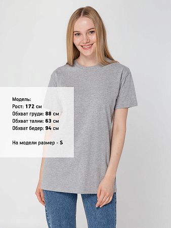 Футболка унисекс T-Bolka 160, серый меланж, размер XS