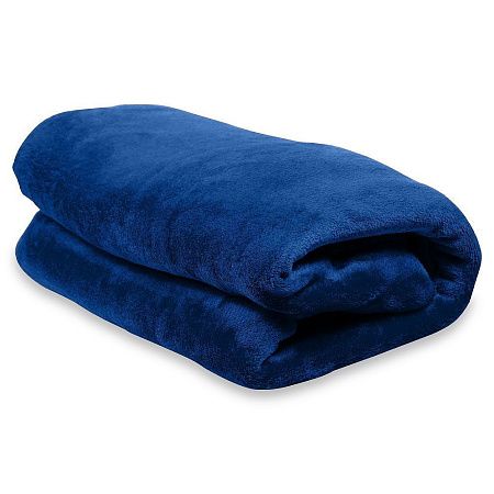 Плед мягкий флисовый Super Soft  Comfort, 125*150 см, синий, в подарочной белой крафтовой коробке с окошком