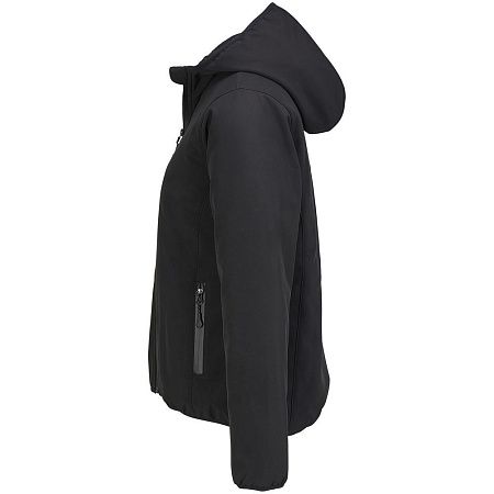 Куртка софтшелл с капюшоном женская Falcon Women, черная, размер XL