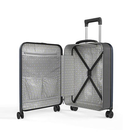 Чемодан складной Rollink Vega 360 55x40x20 см, 4 колеса, серо-синий