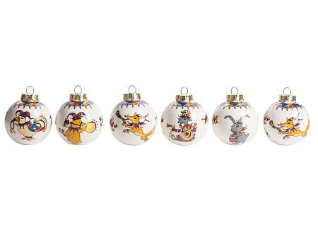 Набор новогодних шаров, 6 шт