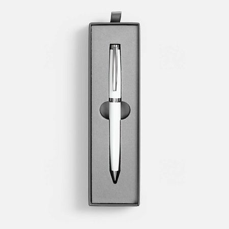 Ручка шариковая Letra Chrome в футляре, белая