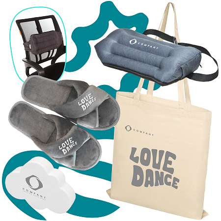 Подарочный набор «Внимание»: антистресс, тапочки, подушка под спину, шоппер