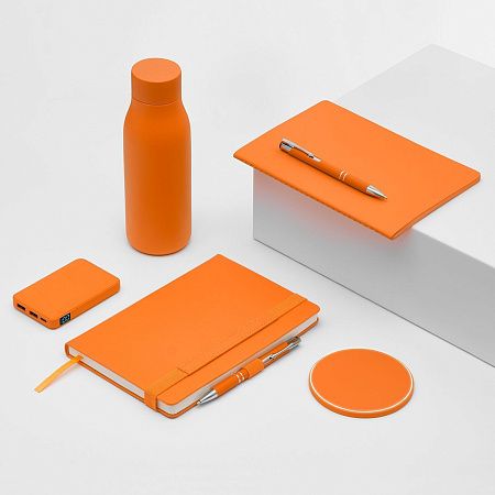 Беспроводное зарядное устройство с подсветкой 15W Аурис (Auris), оранжевое