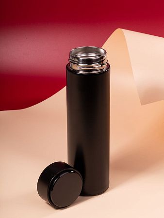 Смарт-бутылка с заменяемой батарейкой Long Therm, черная