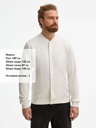 Бомбер унисекс Nuppu, молочно-белый, размер S